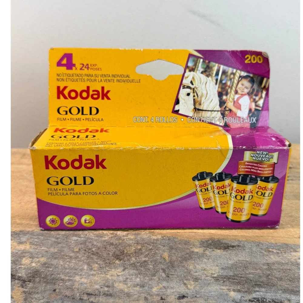 Kodak Gold 200 Color 35mm Film 4 Rolls 24 Exp Each Expired 06/2009 New Sealed